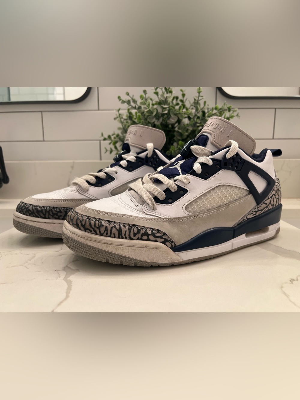 Air Jordan Spizike Georgetown (GS) White Midnight Navy Sneakers FQ1759-140